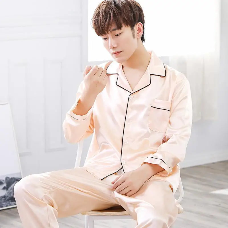 Black Nightwear Shirt Pants Sleep Pajamas Sets