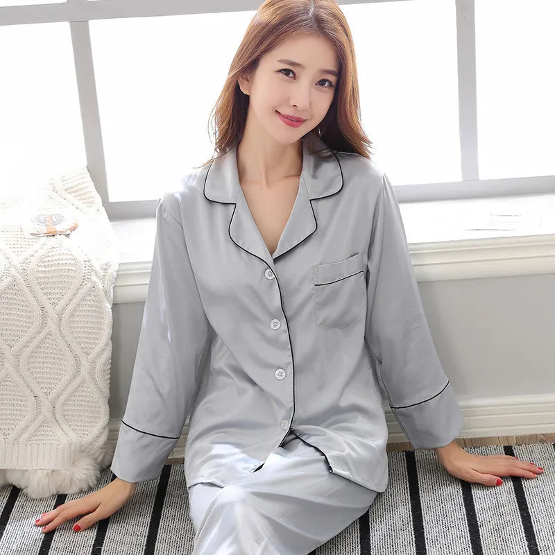 Black Nightwear Shirt Pants Sleep Pajamas Sets