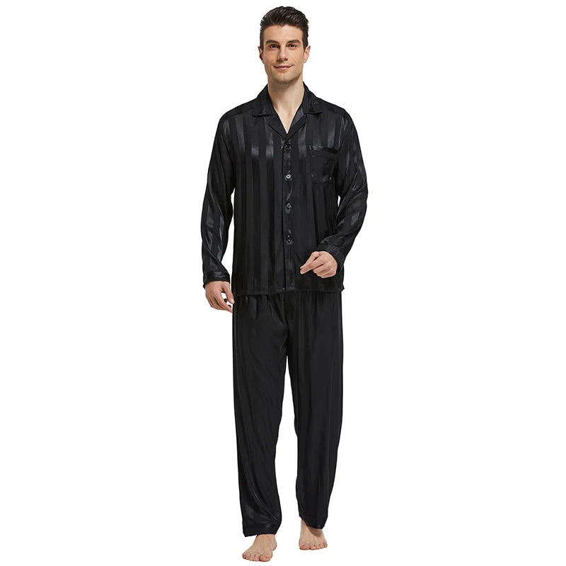 Men's Satin Silk Pajama Set Men Pajamas Silk Sleepwea