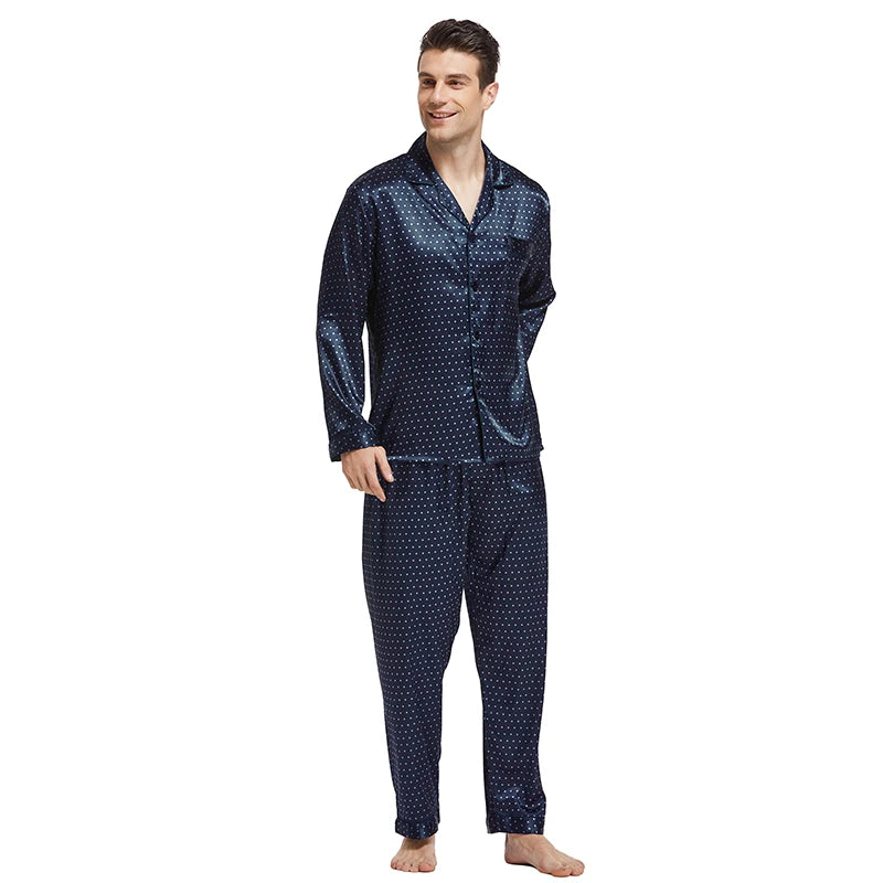 Men's Satin Silk Pajama Set Men Pajamas Silk Sleepwea