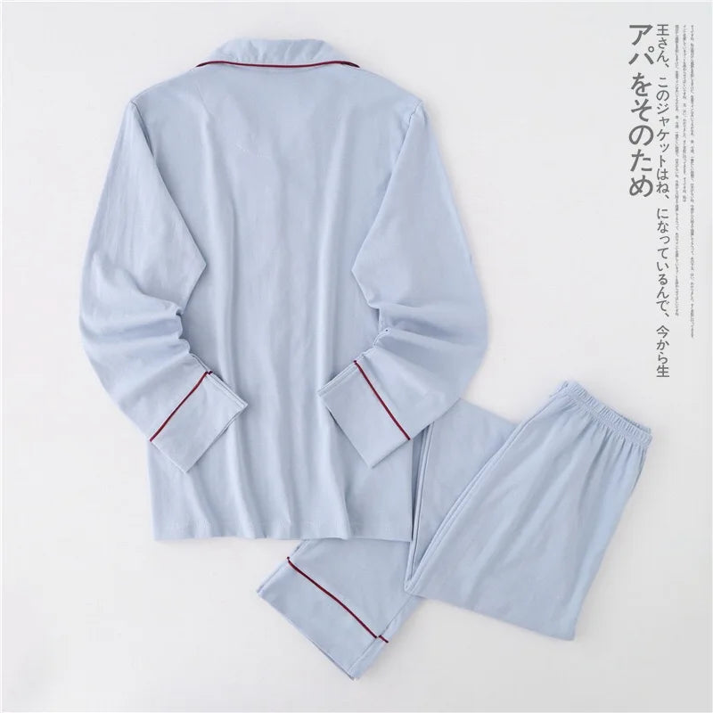 Casual Couple Solid 100% Cotton Pajamas Sets