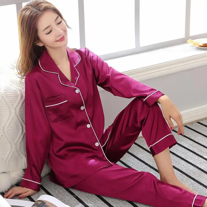 Black Nightwear Shirt Pants Sleep Pajamas Sets